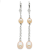 Sterling Silver Natural Cultured Pearl Earrings