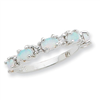 Sterling Silver Created Opal & CZ Ring