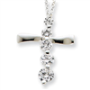 Sterling Silver CZ Cross Journey Necklace chain