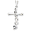 Sterling Silver CZ Cross Journey Necklace chain