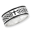 Sterling Silver Cross & Weave Design Ring