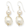 Sterling Silver White Freshwater Cultured Pearl Earrings