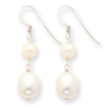 Sterling Silver White Freshwater Cultured Pearl Earrings