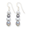 Sterling Silver White & Grey Cultured Pearl Earrings