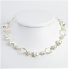 Sterling Silver White Freshwater Cultured Pearl Necklace chain
