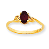 10k Polished Geniune Garnet Birthstone Ring