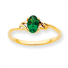 10k Polished Geniune Emerald Birthstone Ring