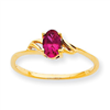 10k Polished Geniune Ruby Birthstone Ring