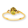 10k Polished Geniune Peridot Birthstone Ring