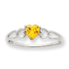 10k White Gold Polished Geniune Citrine Birthstone Ring
