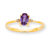 10k Polished Geniune Diamond & Rhodolite Garnet Birthstone Ring