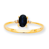 10k Polished Geniune Diamond & Sapphire Birthstone Ring