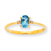 10k Polished Geniune Diamond & Blue Topaz Birthstone Ring