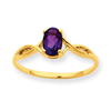 10k Polished Geniune Amethyst Birthstone Ring