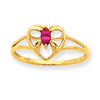 10k Polished Geniune Ruby Birthstone Ring