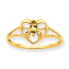 10k Polished Geniune Peridot Birthstone Ring