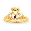 10k Polished Geniune Ruby Birthstone Ring