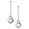 Sterling Silver Fancy Chain Dangle Post Earrings