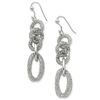 Sterling Silver & Rhodium Oval & Circle Dangle Earrings