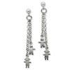 Sterling Silver & Rhodium Boy & Girl Dangle Earrings