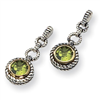 Sterling Silver/Gold-plated Antiqued Peridot Earrings