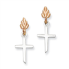 Sterling Silver & 12K Cross Post Earrings