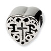 Sterling Silver Reflections Kids Heart w/Cross and Scroll Bead
