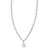 Sterling Silver Pear CZ 17in Necklace chain