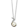 Sterling Silver CZ White Cultured Pearl Swirl 18In Necklace chain