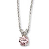 Sterling Silver Pink & White CZ 18in Necklace chain