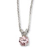 Sterling Silver Pink & White CZ 18in Necklace chain