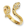 Gold-plated Sterling Silver CZ Snake Ring
