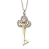 Sterling Silver & Gold-plated Oct. CZ Birthstone Key 18in Necklace