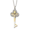Sterling Silver & Gold-plated Nov. CZ Birthstone Key 18in Necklace