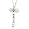 Sterling Silver Cultured Pearl & CZ I Am A Keeper 18in Necklace