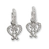 Sterling Silver CZ Heart Charm Earrings