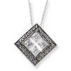 Sterling Silver Antiqued CZ Cornerstones Of Integrity 18in Necklace