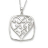 Sterling Silver Antiqued You Are A Friend Of My Heart 18in Necklace