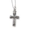 Sterling Silver Antiqued Cross Ash Holder 18in Necklace