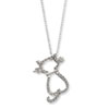Sterling Silver Diamond Mystique 18in Cat Necklace