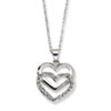 Sterling Silver Diamond Mystique 18in Dangle Heart Necklace