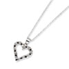 Sterling Silver Diamond Mystique B & W Dia. 18in Heart Necklace