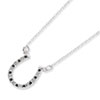 Sterling Silver Diamond Mystique B & W Dia. 18in Cross Necklace