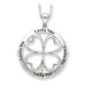 Sterling Silver Antiqued Lucky Me, Lucky You 18in Necklace