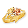 14k Two-tone Diamond-Cut Rose Ring