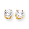 14k 7mm Cubic Zirconia Earrings