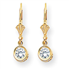 14k 5mm Cubic Zirconia leverback earring