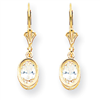 14k 7x5mm Oval Cubic Zirconia leverback earring