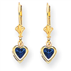 14k 5mm Heart Tanvorite earring