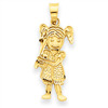 14k Girl Baseball Player Pendant